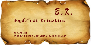 Bogárdi Krisztina névjegykártya