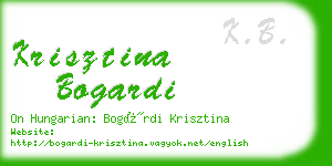 krisztina bogardi business card